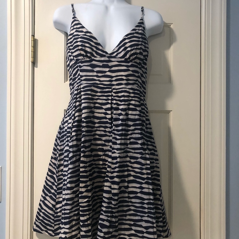 Aqua Blue and White Patterned Dress